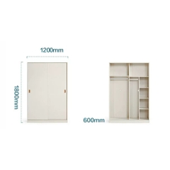 Tủ Quần Áo Cửa Lùa Nhò Gọn Kèm Tủ Nóc Tiện Lợi 120x60x180cm Yapi-272