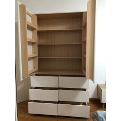 Tủ Để Đồ Đa Năng Cửa Mở Kèm Ngăn Kéo Hiện Đại 100x42x200cm Yapi-185