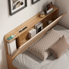 Giường Ngủ Ngăn Kéo Thông Minh, Đầu Giường Có Hộc Tủ Lưu Trữ 1m8x2m Yapi-556