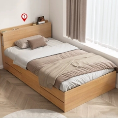 Giường Ngủ Ngăn Kéo Thông Minh, Đầu Giường Có Hộc Tủ Lưu Trữ 1m8x2m Yapi-556