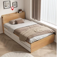 Giường Ngủ Ngăn Kéo Thông Minh, Đầu Giường Có Hộc Tủ Lưu Trữ 1m8x2m Yapi-556