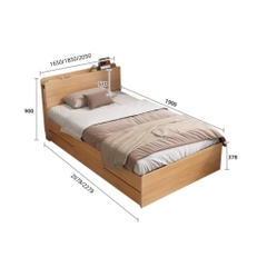 Giường Ngủ Ngăn Kéo Thông Minh, Đầu Giường Có Hộc Tủ Lưu Trữ 1m8x2m Yapi-556
