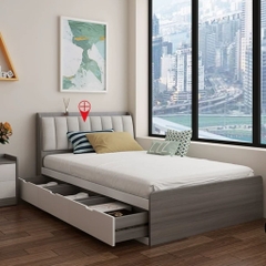 Giường Ngủ Ngăn Kéo Và Ngăn Lật Lưu Trữ, Đầu Giường Bọc Nệm 1m8x2m Yapi-557