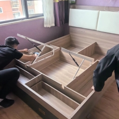 Giường Ngủ Ngăn Kéo, Mặt Giường Nâng Hạ Có Bọc Nệm Đầu Giường 1m8x2m Yapi-558