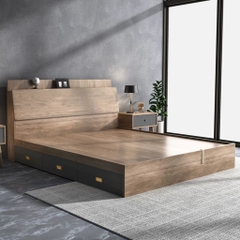Giường Ngủ Nâng Hạ Có Kệ Đầu Giường, Kèm Ngăn Kéo Đa Năng 1m8x2m Yapi-559
