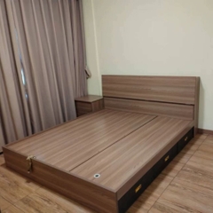 Giường Ngủ Nâng Hạ Có Kệ Đầu Giường, Kèm Ngăn Kéo Đa Năng 1m8x2m Yapi-559