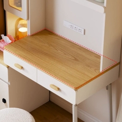 Bàn Trang Điểm Cánh Kính Có Đèn LED Kèm Kệ Trưng Bày Hiện Đại 115x50x183cm Yapi-815