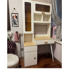 Bàn Trang Điểm Cánh Kính Có Đèn LED Kèm Kệ Trưng Bày Hiện Đại 115x50x183cm Yapi-815