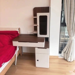 Bàn Trang Điểm Kèm Tủ Trưng Bày Cánh Kính Có Đèn LED, Ngăn Kéo 115x55x155cm Yapi -816