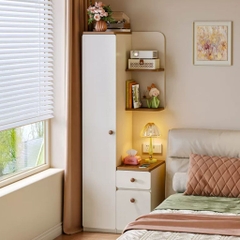 Tủ Góc Để Đồ Đa Năng Có Tủ Đứng, Kệ Trang Trí Và Ngăn Kéo Hiện Đại 80x50x180cm Yapi-187
