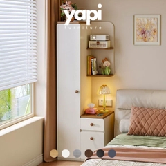 Tủ Góc Để Đồ Đa Năng Có Tủ Đứng, Kệ Trang Trí Và Ngăn Kéo Hiện Đại 80x50x180cm Yapi-187