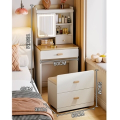 Bàn Trang Điểm Kèm Gương Và Ghế Ngăn Kéo Đa Năng 60x45x139cm Yapi-817