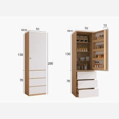 Tủ Để Đồ Đa Năng Cửa Mở Kèm Ngăn Kéo Hiện Đại 100x42x200cm Yapi-185