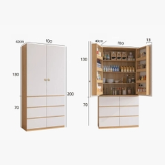 Tủ Để Đồ Đa Năng Cửa Mở Kèm Ngăn Kéo Hiện Đại 100x42x200cm Yapi-185