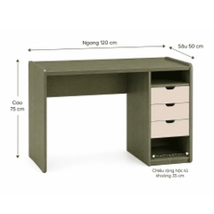 Bàn Làm Việc 3 Ngăn Kéo Hiện Đại Cho Phòng Làm Việc 120x50x75cm Yapi-XBH001