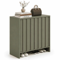 Tủ Giày Thiết Kế Cánh Nan Dọc Màu Xanh Lá Hiện Đại 90x35x100cm Yapi-XTG003