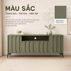 Kệ Tivi Cánh Sọc Nổi Nhiều Ngăn Lưu Trữ Màu Xanh Lá 180x40x70cm Yapi-XTV001