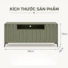 Kệ Tivi Cánh Sọc Nổi Nhiều Ngăn Lưu Trữ Màu Xanh Lá 180x40x70cm Yapi-XTV001
