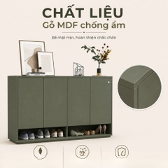 Tủ Giày 4 Cánh Tối Giản Cho Phòng Khách Màu Xanh Lá 160x35x120cm Yapi-XTG006