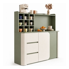 Tủ Bếp Đa Năng Tích Hợp Kệ Trang Trí Ly Cốc Hiện Đại Màu Xanh Lá 138x40x150cm Yapi-XTB003