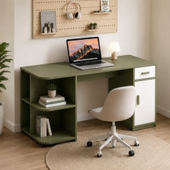 Bàn Làm Việc Đa Năng Có Tủ Ngăn Kéo Kết Hợp Kệ Để Đồ Tiện Lợi 120x50x75cm Yapi-XBH006