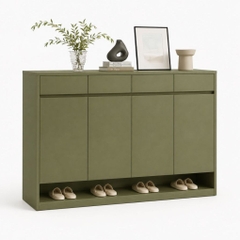 Tủ Giày 4 Cánh Có Kệ Để Giày Hở Và Ngăn Kéo Màu Xanh Lá 160x35x110cm Yapi-XTG006