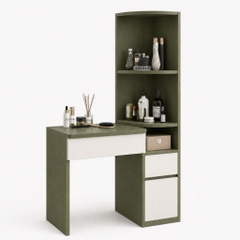 Bàn Trang Điểm Kèm Ngăn Kéo Và Kệ Sách Góc Màu Xanh Hiện Đại 100x40x160cm Yapi-XBP003