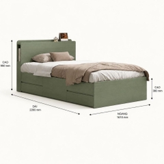 Giường Ngủ Gỗ MDF Đa Năng Có Ngăn Kéo Lưu Trữ Và Kệ Đầu Giường 1m6x2m Yapi-XGN002