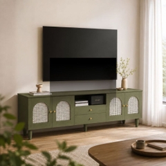 Kệ Tivi Cánh Mây Kèm Ngăn Kéo Hiện Đại Màu Xanh Lá 200x40x61cm Yapi-XTV002