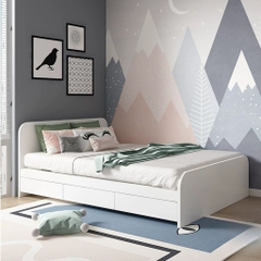 Giường Ngủ Bo Tròn Đầu Giường Tích Hợp 3 Ngăn Kéo Đa Năng 1m6x2m Yapi-561