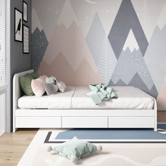Giường Ngủ Bo Tròn Đầu Giường Tích Hợp 3 Ngăn Kéo Đa Năng 1m6x2m Yapi-561