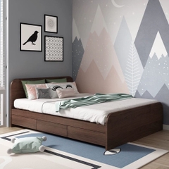 Giường Ngủ Bo Tròn Đầu Giường Tích Hợp 3 Ngăn Kéo Đa Năng 1m6x2m Yapi-561
