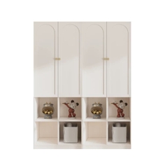 Tủ Quần Áo Tích Hợp Kệ Trưng Bày Đa Năng Cánh Vòm Hiện Đại 120x50x200cm Yapi-189