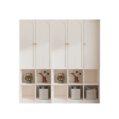 Tủ Quần Áo Tích Hợp Kệ Trưng Bày Đa Năng Cánh Vòm Hiện Đại 120x50x200cm Yapi-189