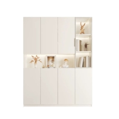 Tủ Giày Tích Hợp Kệ Trang Trí Cánh Kính Và Đèn LED 160x35x200cm Yapi-344