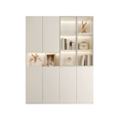 Tủ Giày Tích Hợp Kệ Trang Trí Cánh Kính Và Đèn LED 160x35x200cm Yapi-344