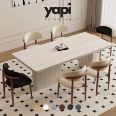 Bàn Ăn Bo Tròn 4 Góc Tối Giản Hiện Đại Cho Phòng Bếp 160x80x75cm Yapi-BA001