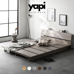 Giường Bệt Pallet Có Đầu Giường Kèm Kệ Để Đồ Dễ Lắp Ráp 1m8x2m Yapi-564