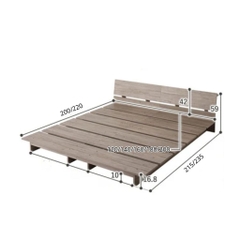 Giường Bệt Pallet Có Đầu Giường Kèm Kệ Để Đồ Dễ Lắp Ráp 1m8x2m Yapi-564