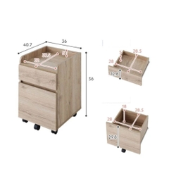Bàn Học, Làm Việc Có Kệ Sách Đa Năng Kèm Tủ Di Động 86x50x111.6cm Yapi-438