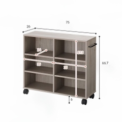 Kệ Sách Di Động 3 Tầng Có Bánh Xe Nhỏ Gọn Đa Năng 75x26x66.7cm Yapi-679