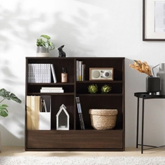 Kệ Sách Gỗ Thiết Kế Vát Góc Đa Năng 3 Tầng Kèm Ngăn Kéo 90x30x85cm Yapi-680