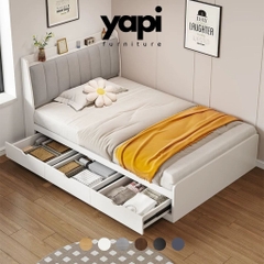 Giường Ngủ Bọc Nệm Đầu Giường Có Ngăn Kéo Lưu Trữ 1m6x2m Yapi-567