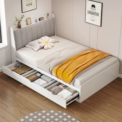 Giường Ngủ Bọc Nệm Đầu Giường Có Ngăn Kéo Lưu Trữ 1m6x2m Yapi-567