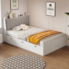 Giường Ngủ Bọc Nệm Đầu Giường Có Ngăn Kéo Lưu Trữ 1m6x2m Yapi-567