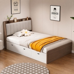 Giường Ngủ Bọc Nệm Đầu Giường Có Ngăn Kéo Lưu Trữ 1m6x2m Yapi-567