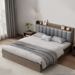 Giường Ngủ Đầu Giường Bọc Nệm Kèm Kệ Đầu Giường 1m8x2m Yapi-569