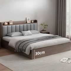 Giường Ngủ Đầu Giường Bọc Nệm Kèm Kệ Đầu Giường 1m8x2m Yapi-569