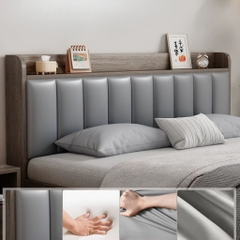 Giường Ngủ Đầu Giường Bọc Nệm Kèm Kệ Đầu Giường 1m8x2m Yapi-569