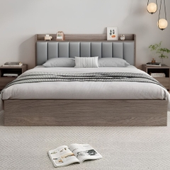 Giường Ngủ Đầu Giường Bọc Nệm Kèm Kệ Đầu Giường 1m8x2m Yapi-569